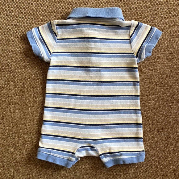 Old Navy Stripe Polo Romper 0-3 Months - Picture 4 of 6